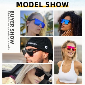 US035 occhiali da sole personalizzati firmati con tonalità quadrate rosse all'ingrosso all'ingrosso