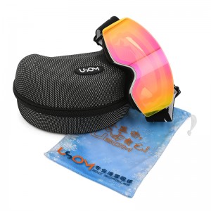 UF069 Maschera da sci snowboard per ragazzi con lente magnetica oversize antiappannamento personalizzata
