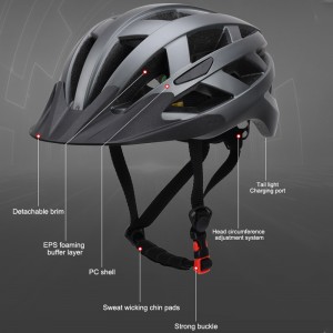 Casco sportivo da ciclismo su strada con luce LED