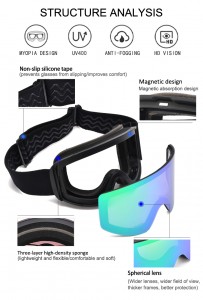 UF039 Migliori occhiali da sci 2023 Occhiali da snowboard Fabbrica di Guangzhou